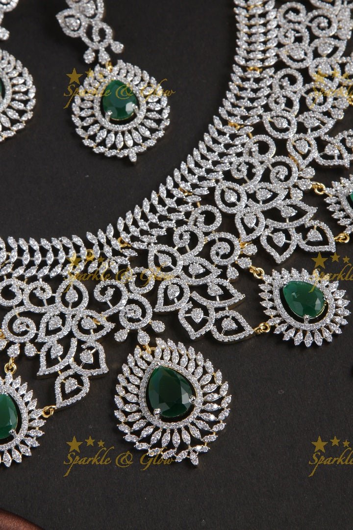 Exclusive American daimond intricate necklace - GJ Green - Sparkle and Glow - GJ Green - Back Thread