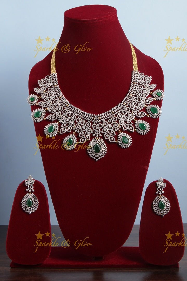 Exclusive American daimond intricate necklace - GJ Green - Sparkle and Glow - GJ Green - Back Thread