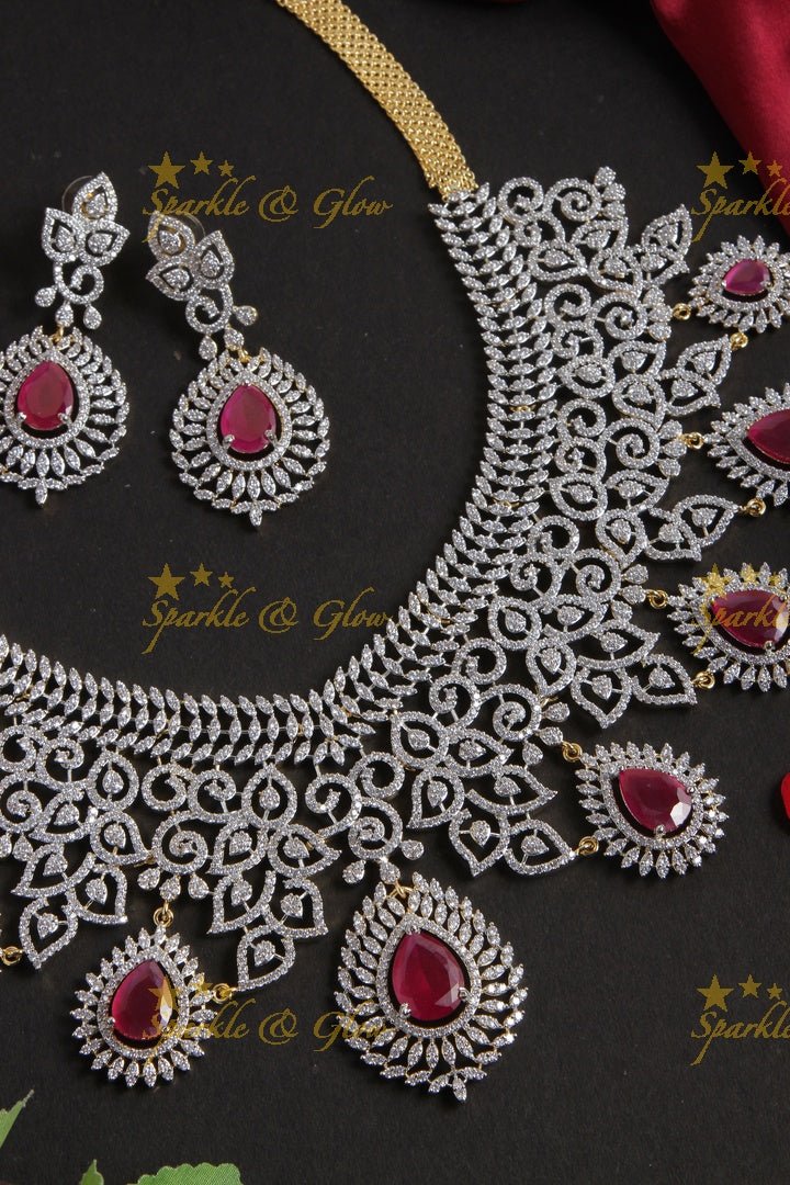 Exclusive American daimond intricate necklace - GJ Green - Sparkle and Glow - GJ Green - Back Thread