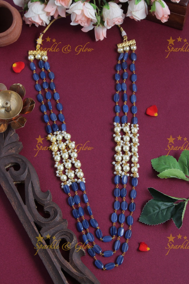Three Layered Pearl Yellow bead Chain