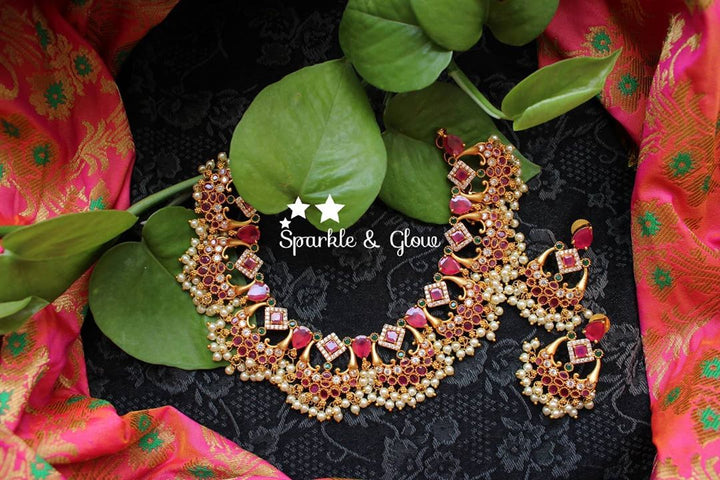 Half moon shaped ruby like semi precious stones gutta pusalu