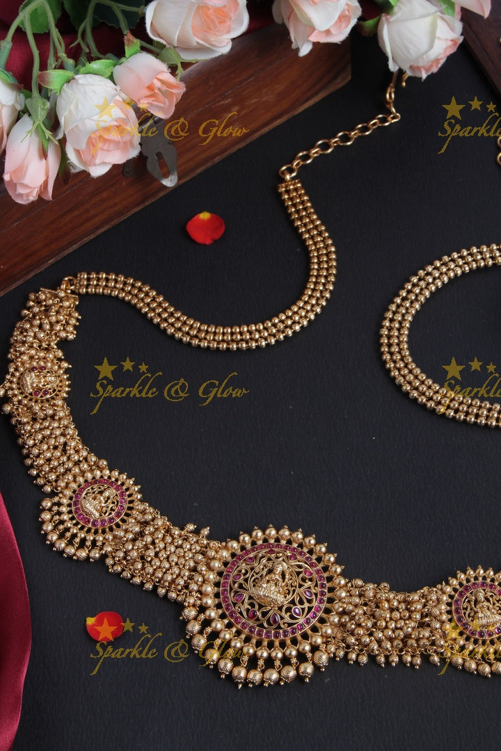 Beautiful Pearl Cluster Statement Lakshmi hipchain