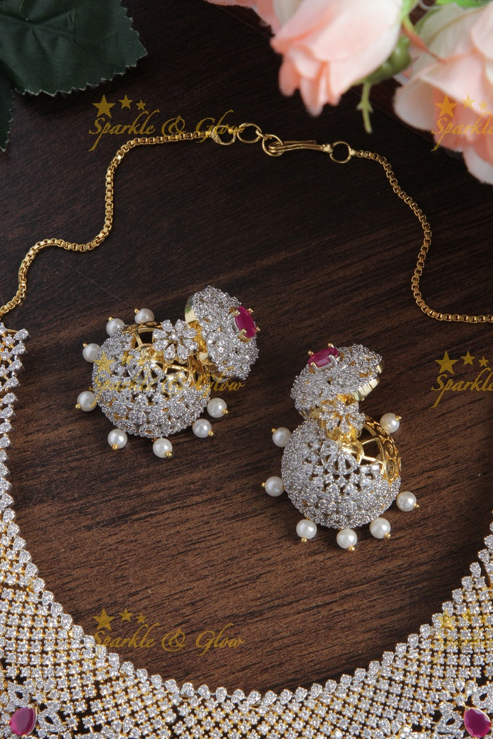 Exclusive GJ Polish AD Stone Statement Necklace - Pink