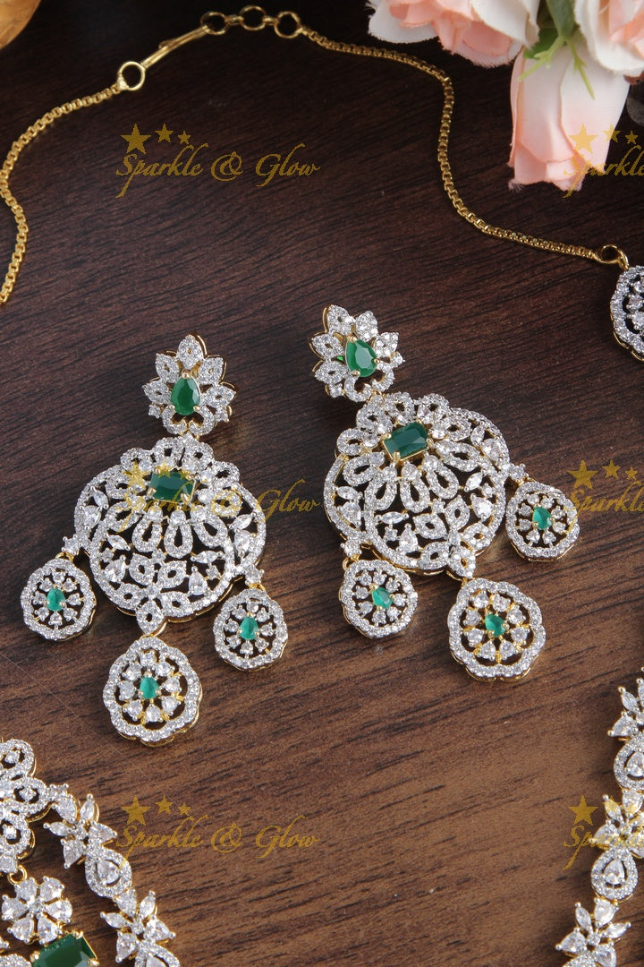 GJ Polish Layered Floral Necklace - Green