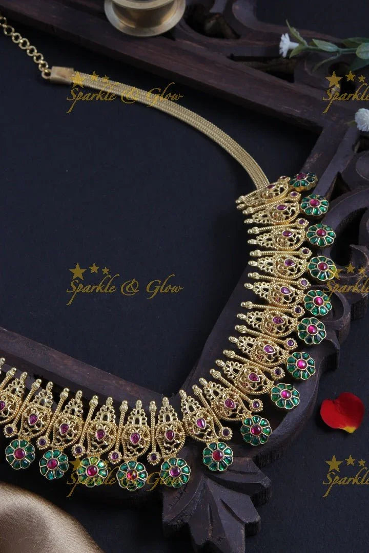 Exclusive Mango Floral Short Necklace - Sparkle and Glow