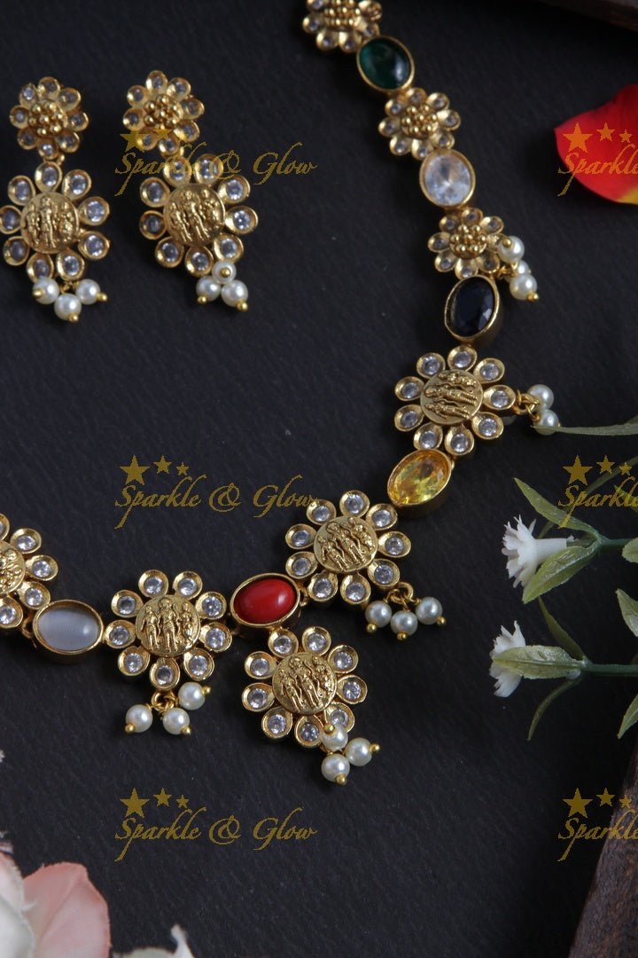 Ram Parivaar Coin Floral Multicolor beads Necklace