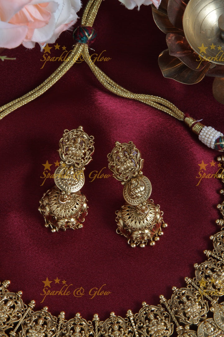 Intricately Carved Lakhsmi Coin Necklace