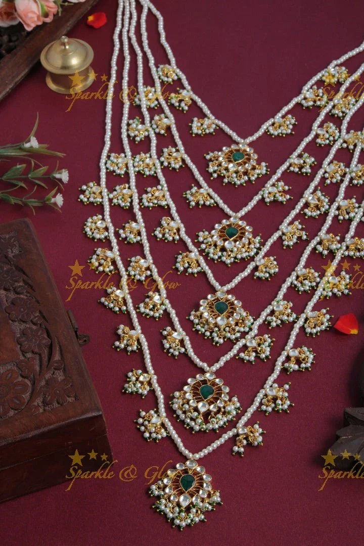 Grand Multi Layer Pearl Long Necklace - Pink - Sparkle and Glow