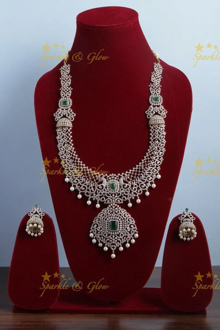 Exclusive American daimond GJ polish Peacock haram - Sparkle and Glow
