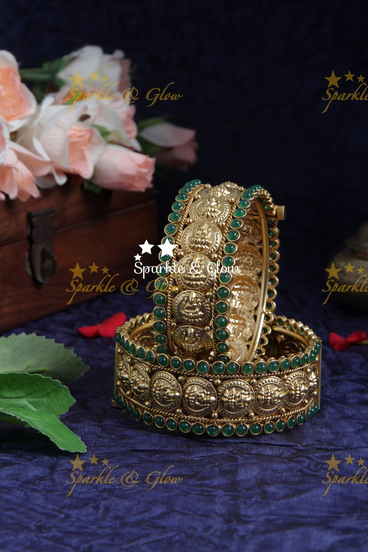 Gold alike coin bangle