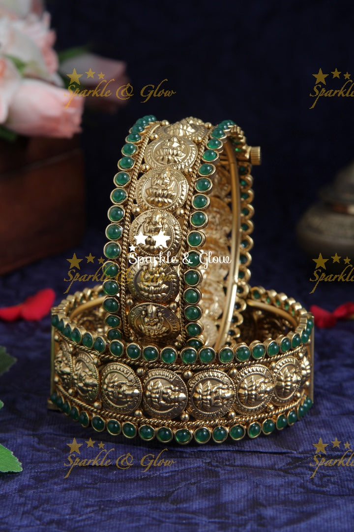 Gold alike coin bangle