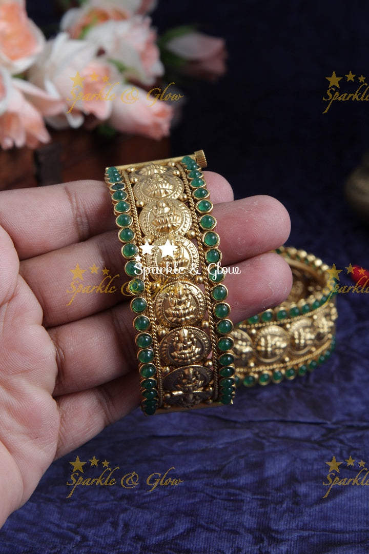 Gold alike coin bangle