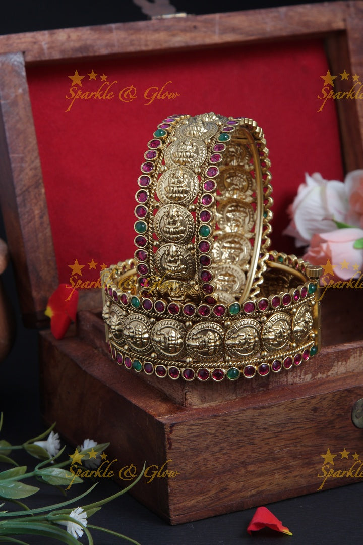Gold alike coin bangle
