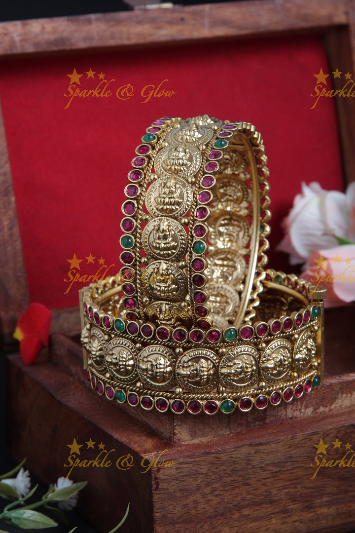 Gold alike coin bangle