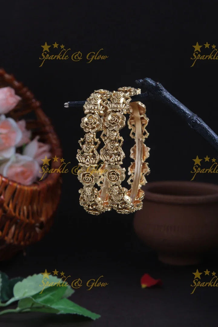 Gold alike Lakshmi bangle - Sparkle and Glow