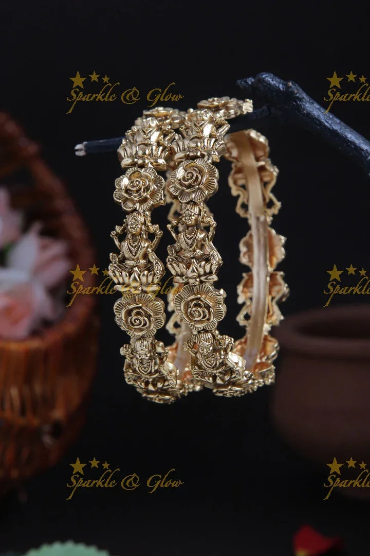 Gold alike Lakshmi bangle - Sparkle and Glow