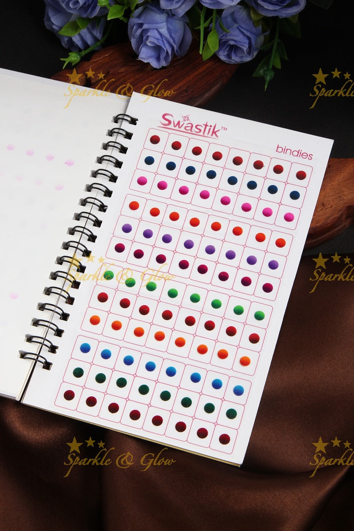 Swastik rounded plain double shaded bindi spiral book with different size