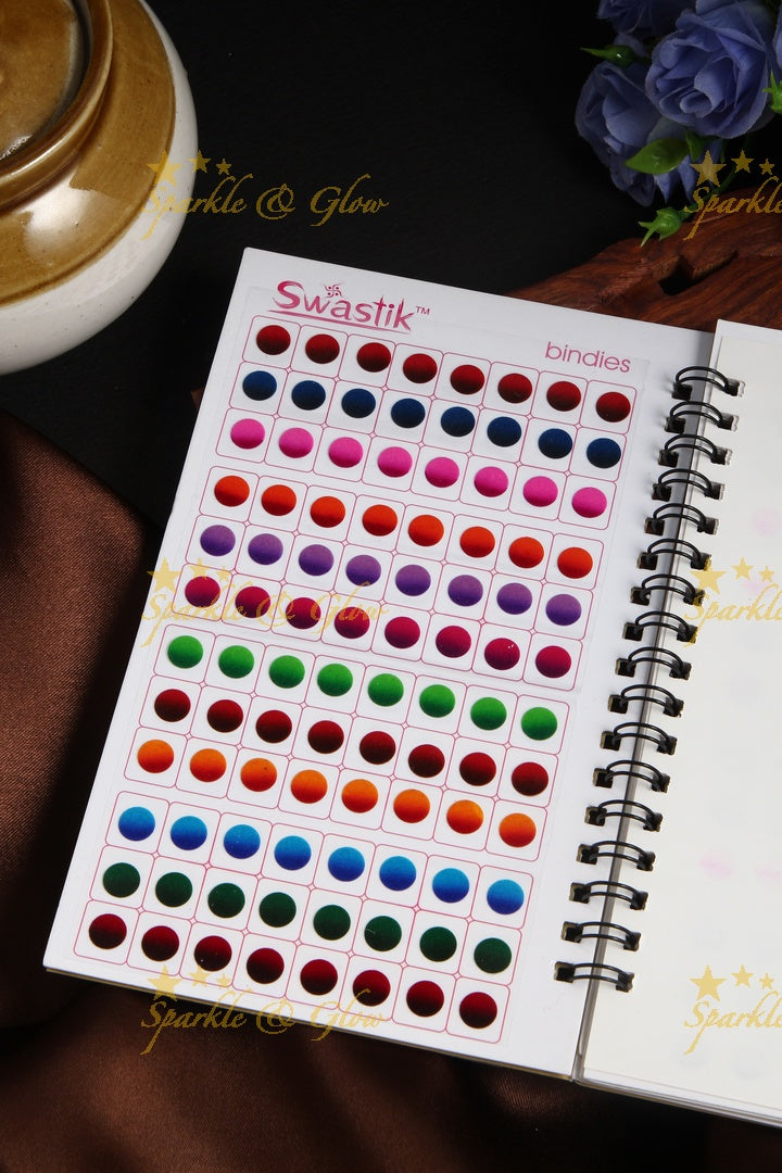 Swastik rounded plain double shaded bindi spiral book with different size