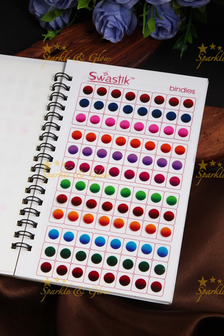 Swastik rounded plain double shaded bindi spiral book with different size