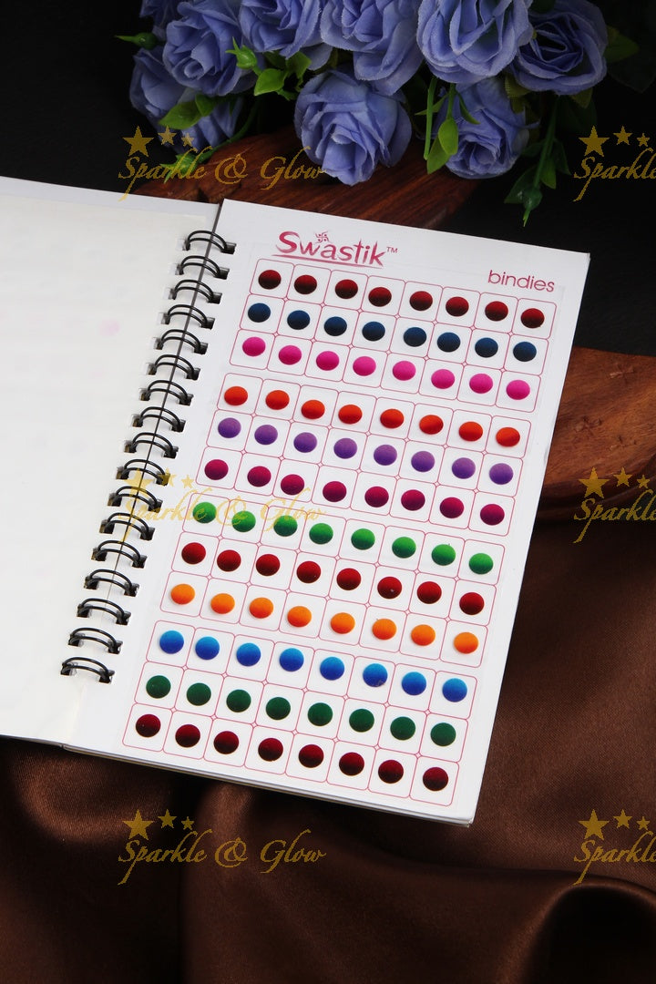 Swastik rounded plain double shaded bindi spiral book with different size