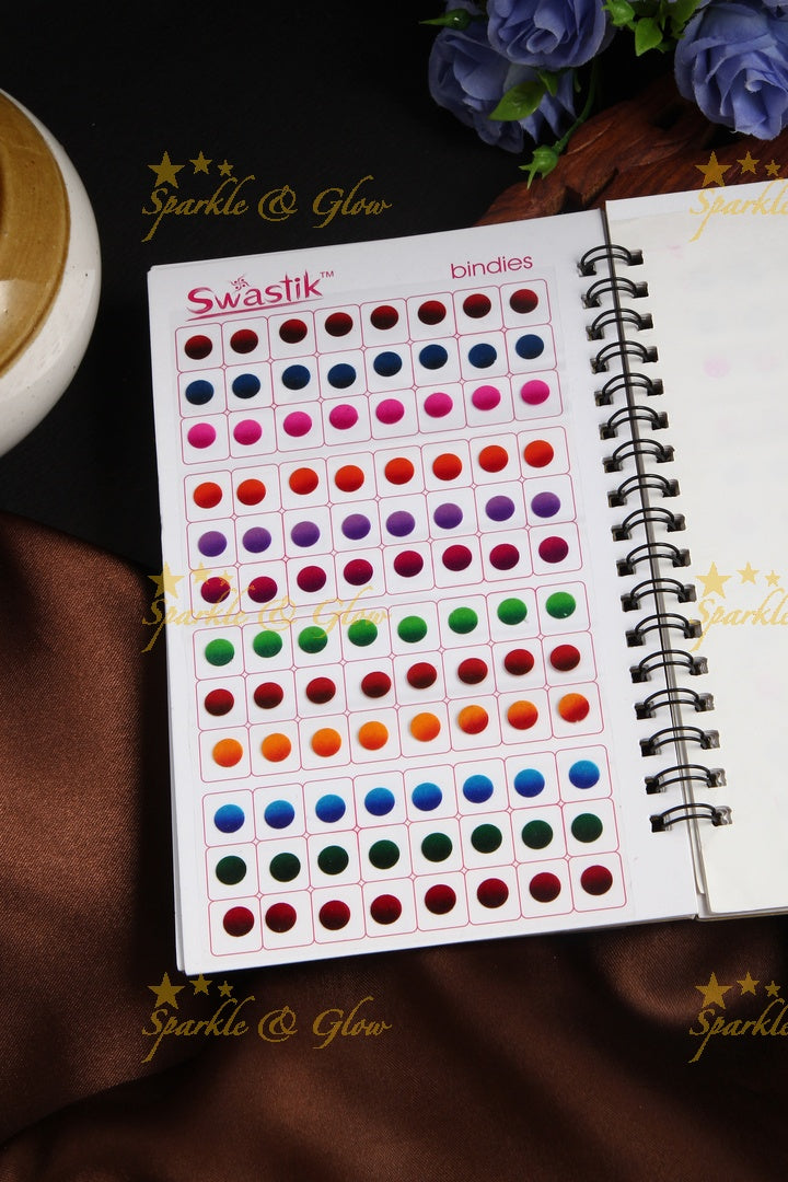 Swastik rounded plain double shaded bindi spiral book with different size