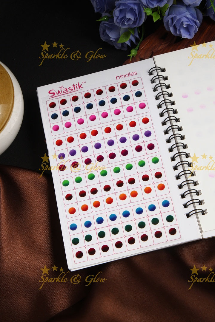 Swastik rounded plain double shaded bindi spiral book with different size
