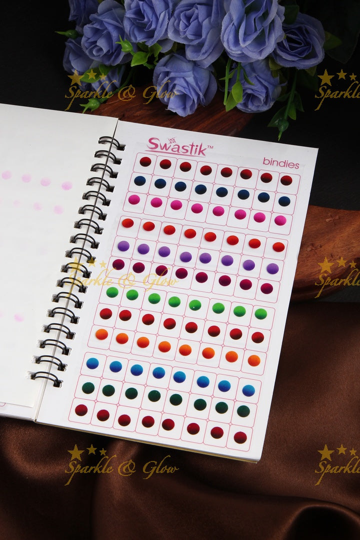 Swastik rounded plain double shaded bindi spiral book with different size