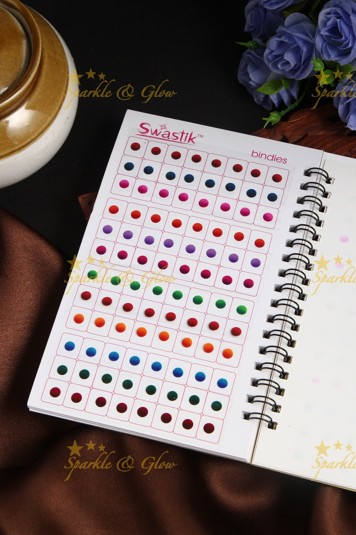 Swastik rounded plain double shaded bindi spiral book with different size