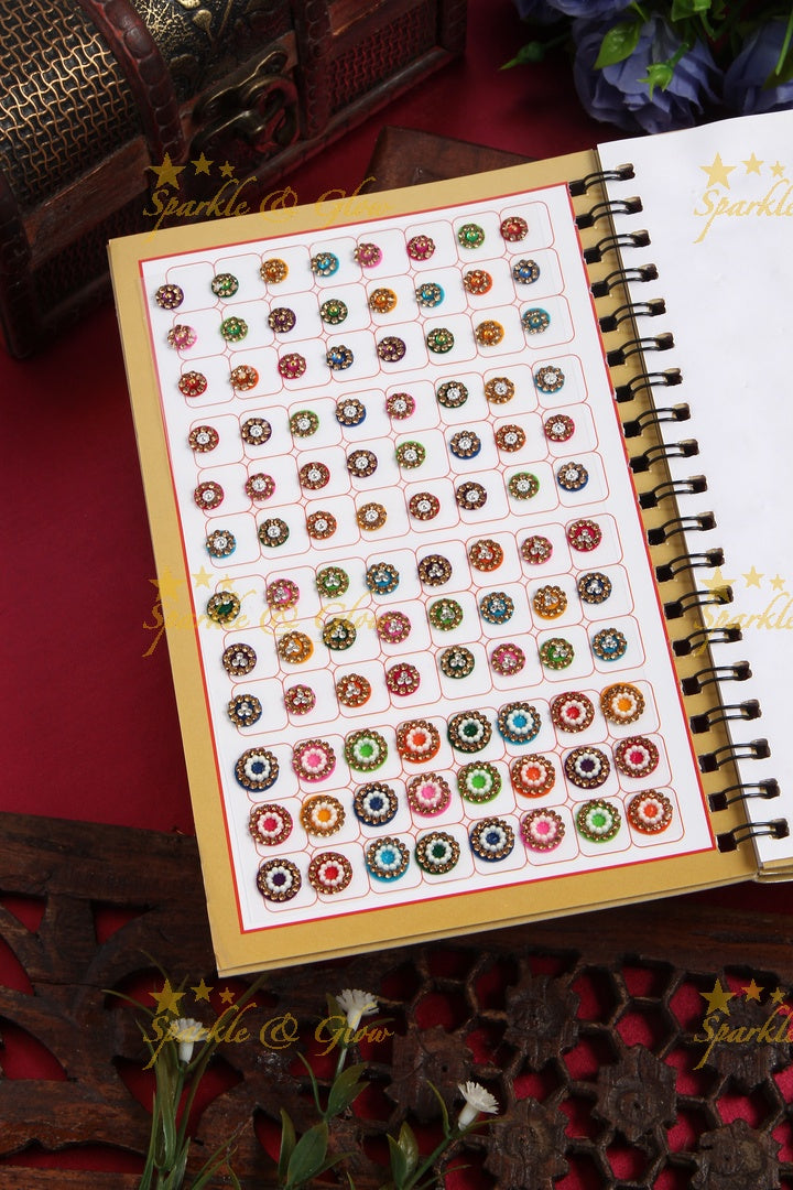 Exclusive designer bindi books with different size and assorted colour