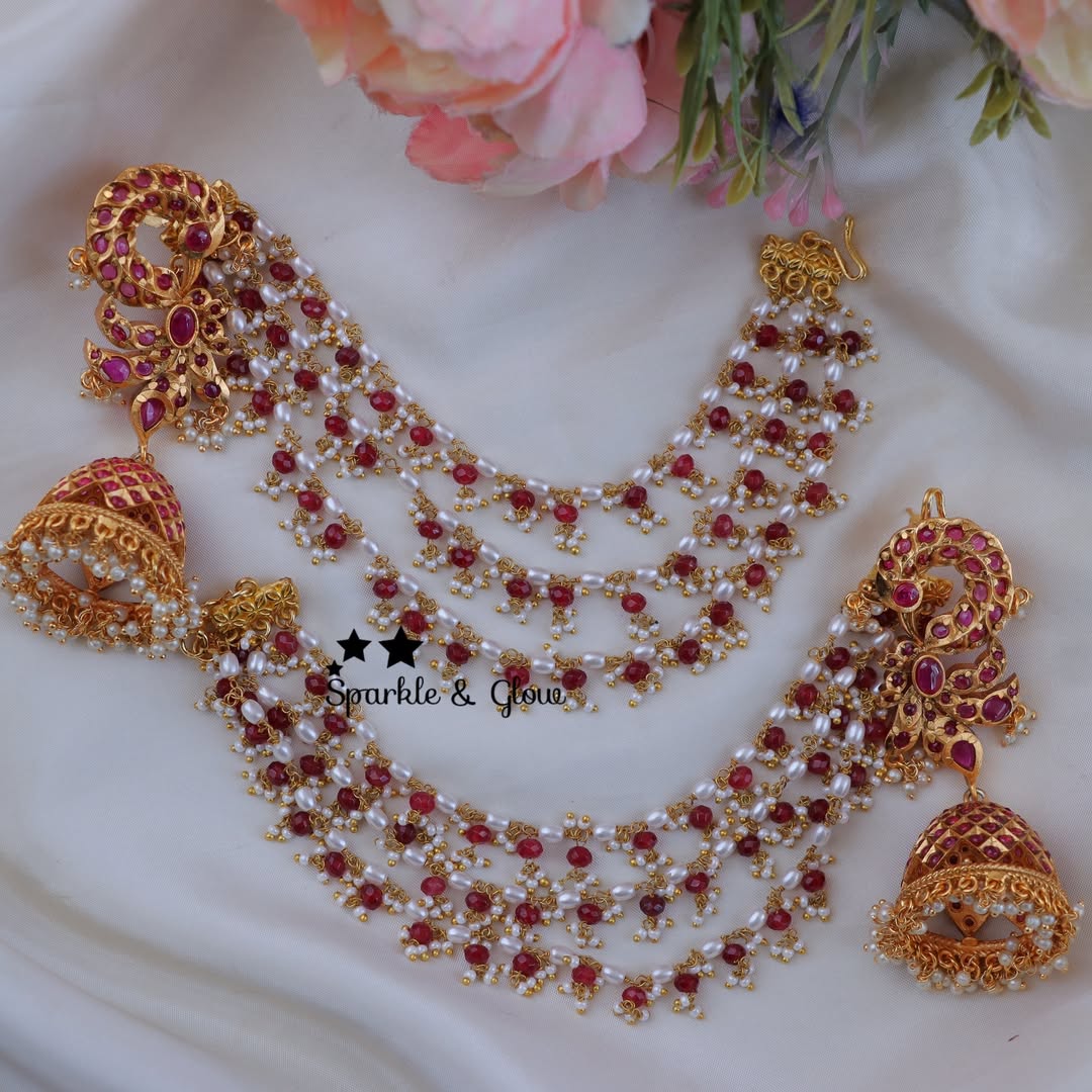 Elegant Peacock Earchain Combo - Timeless Beauty for All