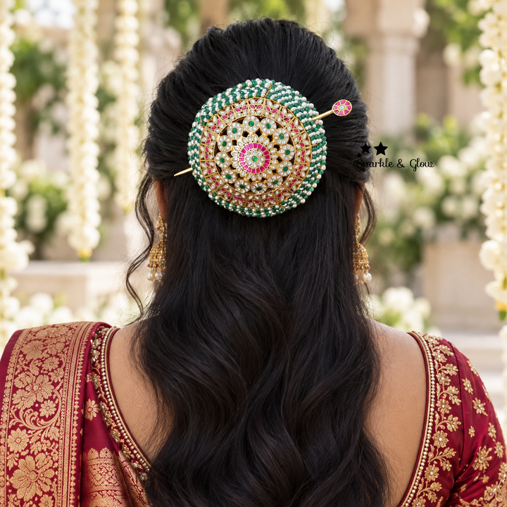 Elegant Gold Bridal Hair Bun Accessory for Weddings
