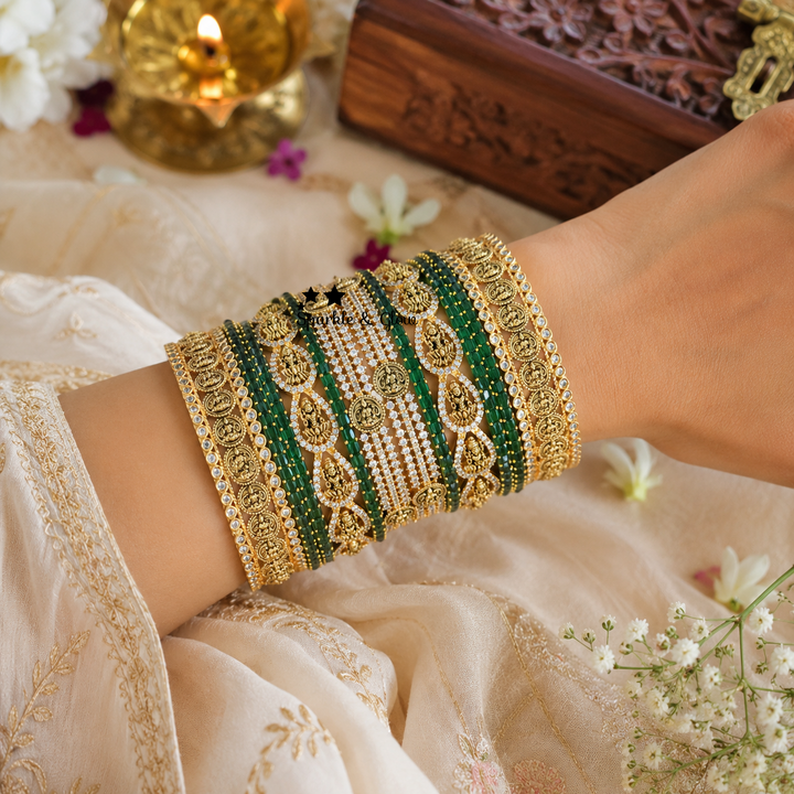 Exquisite Lakshmi Temple Bridal Bangles Collection