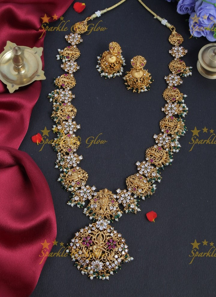 Gold Alike Polished Dashavathara Gutta Pusalu Necklace