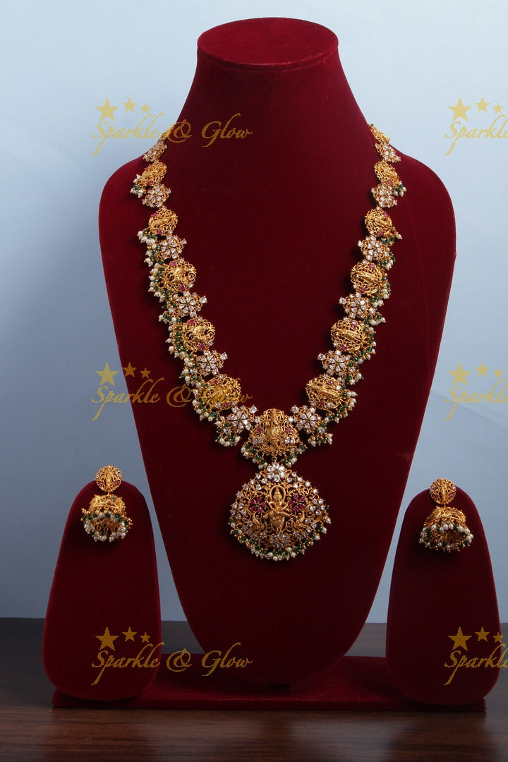 Gold Alike Polished Dashavathara Gutta Pusalu Necklace