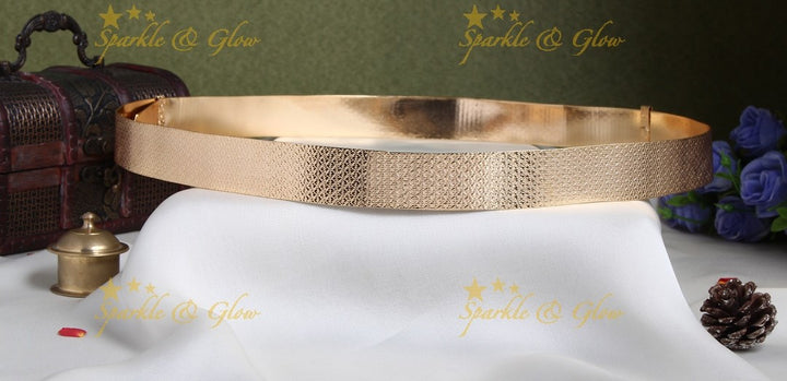Handcrafted designed gold polish plain hipbelt  - design 1