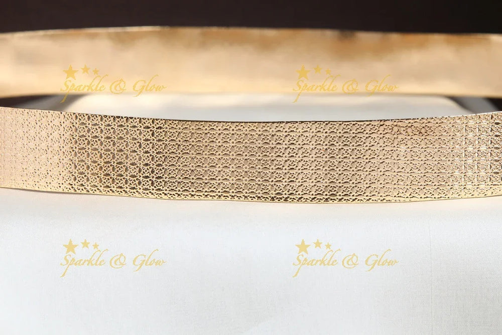 Handcrafted designed gold polish plain hipbelt - design 2 - Sparkle and Glow
