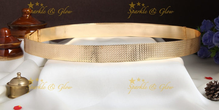 Handcrafted designed gold polish plain hipbelt  - design 3