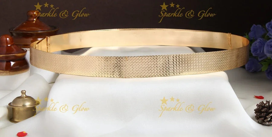 Handcrafted designed gold polish plain hipbelt - design 3 - Sparkle and Glow