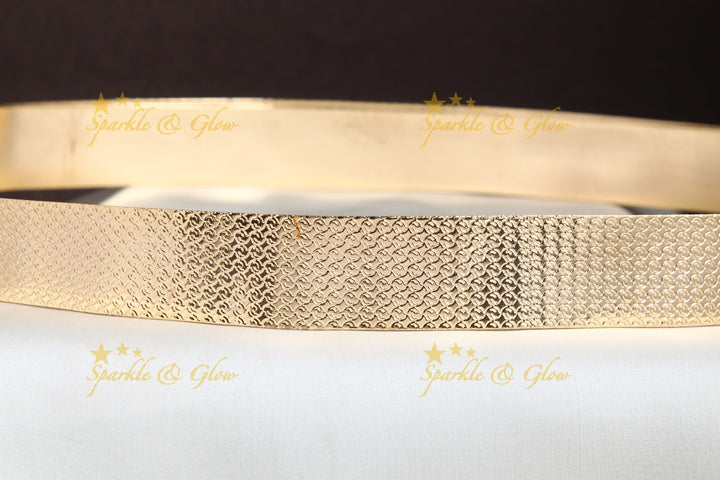 Handcrafted designed gold polish plain hipbelt  - design 3