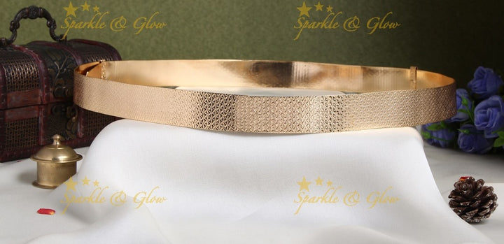 Handcrafted designed gold polish plain hipbelt  - design 4