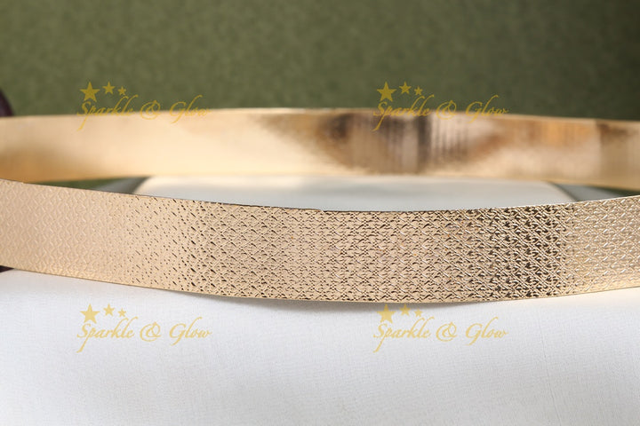 Handcrafted designed gold polish plain hipbelt  - design 4