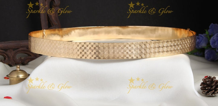 Handcrafted designed gold polish plain hipbelt  - design 5