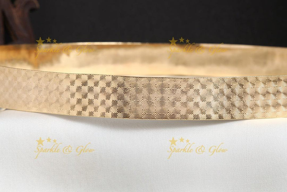 Handcrafted designed gold polish plain hipbelt - design 5 - Sparkle and Glow