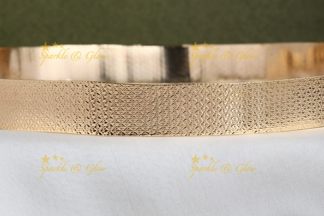 Handcrafted designed gold polish plain hipbelt  - design 6