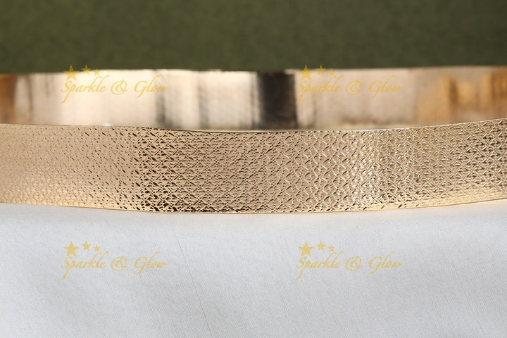 Handcrafted designed gold polish plain hipbelt  - design 6