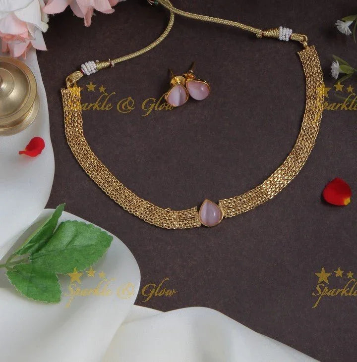 Budgetted Antique stone choker - Green - Sparkle and Glow