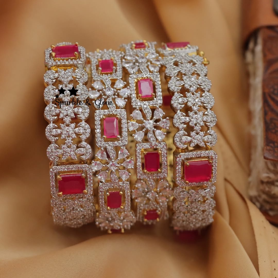 Exquisite American Diamond Bridal Bangles