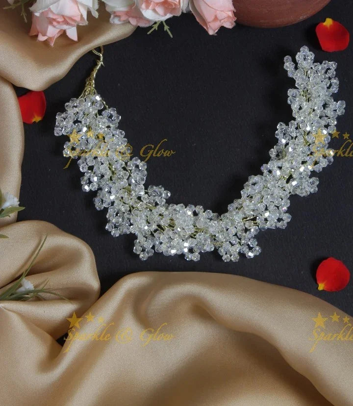 Beautiful Tranparent Pearl Hair Veena, Gajra - Sparkle and Glow