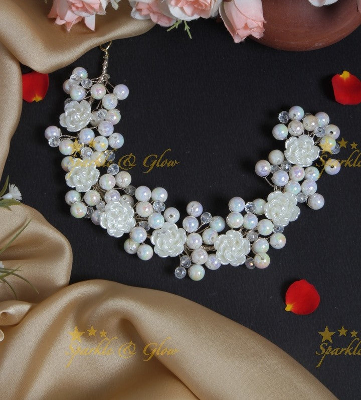 Beautiful Floral Pearl Hair Veena, Gajra