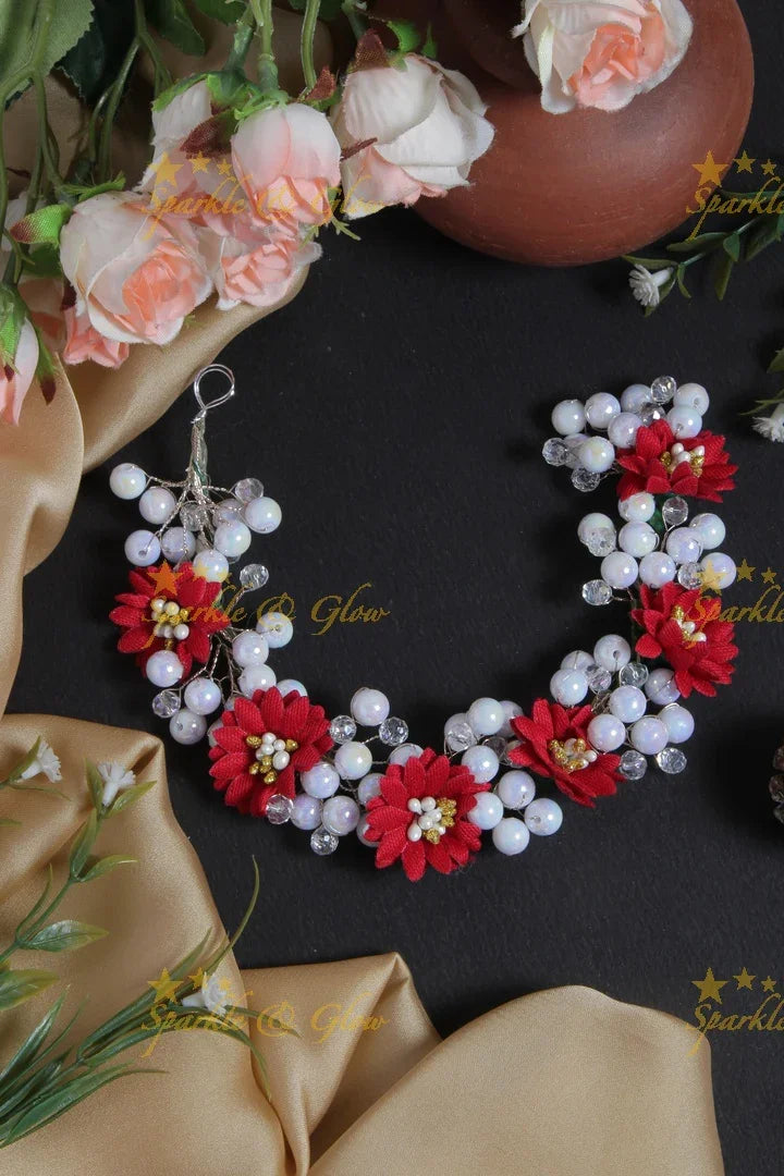 Beautiful Floral Pearl Hair Veena, Gajra - Sparkle and Glow